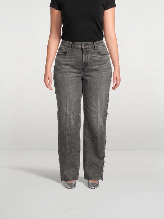 Good American Denim - Good American Good 90s Relaxed Jeans Black Two Tone Baggy Mom Jean Size 15 NWT
